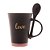 CANECA CERÂMICA C/COLHER LOVE PRETO MATT/ROSA 310ml - Imagem 3