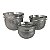 CJ. DE CACHEPOTS - 3 PCS EM ALUMINIO PRATEADO G: 44CM | M: 3 - Imagem 1