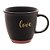 CANECA CERÂMICA LOVE PRETO MATT/ROSA 380ml - Imagem 1