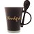 CANECA CERÂMICA C/COLHER THANKFUL PRETO MATT/AZUL 310ml - Imagem 3
