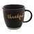 CANECA CERÂMICA THANKFUL PRETO MATT/AZUL 380ml - Imagem 1