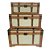 CJ  DE BAUS DE MADEIRA E METAL MARROM E BEGE  3PCS - Imagem 1