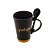 CANECA CERÂMICA C/COLHER GRATEFUL PRETO MATT/AMARELO 310ml - Imagem 2