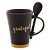 CANECA CERÂMICA C/COLHER GRATEFUL PRETO MATT/AMARELO 310ml - Imagem 1