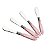 CJ 4 ESPÁTULAS AÇO INOX CABO PLÁSTICO MOTHER PEARL ROSA 16cm - Imagem 1