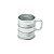 CJ 6 CANECAS DE VIDRO VINTAGE PRATEADO 245ml - Imagem 1