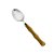 CJ 6 COLHERES P/SOBREMESA AÇO INOX CABO PLÁSTICO BAMBU 18cm - Imagem 1