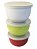 JG DE 3 BOWLS EM ACO INOX COM TAMPA D8XA5CM COLORIDO - Imagem 1