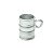 CJ 6 CANECAS DE VIDRO VINTAGE PRATEADO 95ml - Imagem 1
