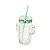 CANECA DE VIDRO C/TAMPA E CANUDO CACTOS VERDE 130ml - Imagem 3