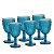 CJ 6 TAÇAS P/ÁGUA DE VIDRO EMPIRE AZUL 320ml - Imagem 2