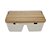 SALEIRO MESA 2 DIVISÓRIAS TAMPA MADEIRA COLHER BIANCO 19x9x9 - Imagem 1