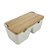 SALEIRO MESA 2 DIVISÓRIAS TAMPA MADEIRA COLHER BIANCO 19x9x9 - Imagem 3