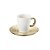 CJ 6 XÍCARAS P/CHÁ C/PÍRES DE PORCELANA DROP DOURADA 200ml - Imagem 1