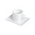 CJ 6 XÍCARAS CHÁ C/PÍRES PORCELANA SUPER WHITE SQUARE 200ml - Imagem 1