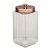 PORTA MANTIMENTO  VIDRO C/TAMPA  METAL ROSÉ GOLN 11,5x24 - Imagem 1