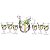 CJ 7PC JARRA C/6 TAÇAS CRISTAL PALM HAND PAINTING 1,3l/240ml - Imagem 1