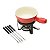APARELHO FONDUE 8PC FERRO PINTURA EPOXY CERÂMICA VERMELHO - Imagem 2