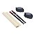CJ ESTEIRA P/SUSHI BAMBU 2 MOLHEIRAS CERÂMICA 2 PARES HASHI - Imagem 1