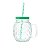 CANECA DE VIDRO C/TAMPA E CANUDO PINEAPPLE VERDE 480ml - Imagem 1