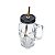 CANECA DE VIDRO C/TAMPA E CANUDO CAVEIRA ROCK STYLE 400ml - Imagem 1