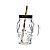CANECA DE VIDRO C/TAMPA E CANUDO CAVEIRA ROCK STYLE 400ml - Imagem 3