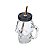 CANECA DE VIDRO C/TAMPA E CANUDO CAVEIRA ROCK STYLE 400ml - Imagem 2