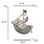 COFRE DE ZAMAC BARCO 18x8x12cm - Imagem 3