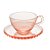 CJ 4 XÍCARAS CHÁ CRISTAL C/PIRES PEARL ROSA 180ml - Imagem 1