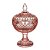 POTICHE DECORATIVA CRISTAL C/PÉ LYS ROSA 14x22cm - Imagem 1