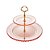 PRATO DUPLO CRISTAL P/DOCES PEARL ROSA 19/32x24cm - Imagem 1