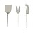 CJ 3PC AÇO INOX P/QUEIJO KYOTO INOX/OFF WHITE - Imagem 1