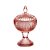 POTICHE DECORATIVA CRISTAL C/PÉ QUEEN ROSA 11x18cm - Imagem 1