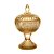 POTICHE DECORATIVA CRISTAL C/PÉ QUEEN ÂMBAR 11x18cm - Imagem 1