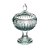 POTICHE DECORATIVA CRISTAL C/PÉ QUEEN VERDE 14x22cm - Imagem 1