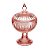 POTICHE DECORATIVA CRISTAL C/PÉ QUEEN ROSA 14x22cm - Imagem 1