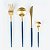 FAQUEIRO 24PC AÇO INOX KYOTO DOURADO/AZUL - Imagem 1