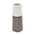 VASO DECORATIVO CERÂMICA BRANCO/MARROM 6x15cm - Imagem 1