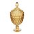 POTICHE DECORATIVA CRISTAL C/PÉ ANGEL ÂMBAR 15x32cm - Imagem 1