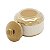 POTICHE DECORATIVO CERÂMICA BRANCO/DOURADO 14x13cm - Imagem 2