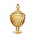 POTICHE DECORATIVA CRISTAL C/PÉ ANGEL ÂMBAR 15x28cm - Imagem 1