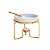RECHAUD DE PORCELANA P/QUEIJO C/FACA E SUPORTE DE AÇO ROSE 14X12cm - Imagem 1