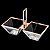PETISQUEIRA DUPLA DE VIDRO C/ARO E PUXADOR ROSÉ VENEZA 24X11X16cm - Imagem 1