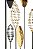 QUADRO DECORATIVO METAL FOLHAS PRETO/DOURADO 32x80cm - Imagem 4