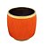 VASO DECORATIVO CERÂMICA LARANJA 18x18cm - Imagem 2