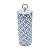 POTICHE DECORATIVO PORCELANA BRANCO/AZUL 14x40cm - Imagem 1