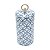 POTICHE DECORATIVO PORCELANA BRANCO/AZUL 14x32cm - Imagem 1