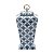 POTICHE DECORATIVO PORCELANA BRANCO/AZUL 20x11x43cm - Imagem 1