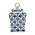 POTICHE DECORATIVO PORCELANA BRANCO/AZUL 20x11x31cm - Imagem 3