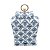 POTICHE DECORATIVO PORCELANA BRANCO/AZUL 20x11x31cm - Imagem 1